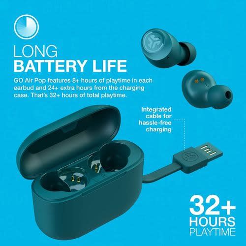 Jlab Go Air Pop True Wireless Bluetooth Earbuds + Charging Case- Teal