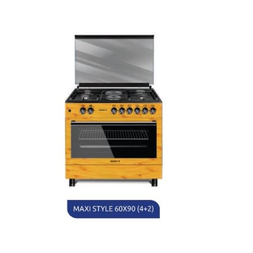 Style 4 Gas + 2 Electric Gas Cooker - Wood - 60 X 90cm - 1500W