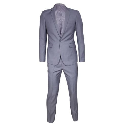 Polished 1-Button Notch Lapel Italian Suit - Ash - MS-3536
