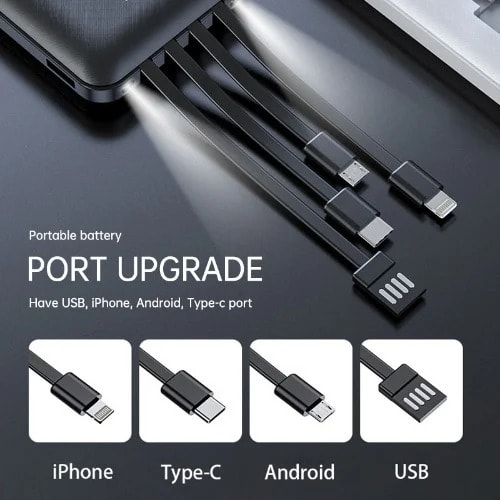 Power Bank - 20000mAh - 4 In 1 Cable Output