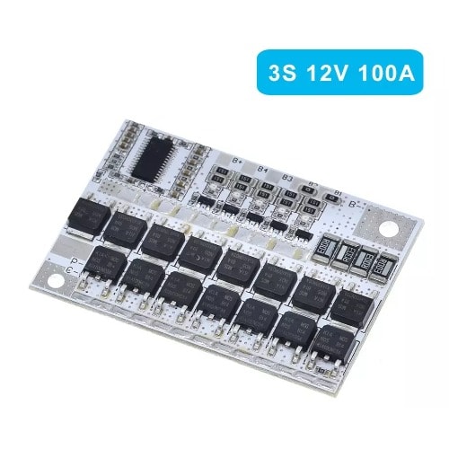 3S 12V 100A Balanced 18650 Lithium Battery Charger Protection BMS Board