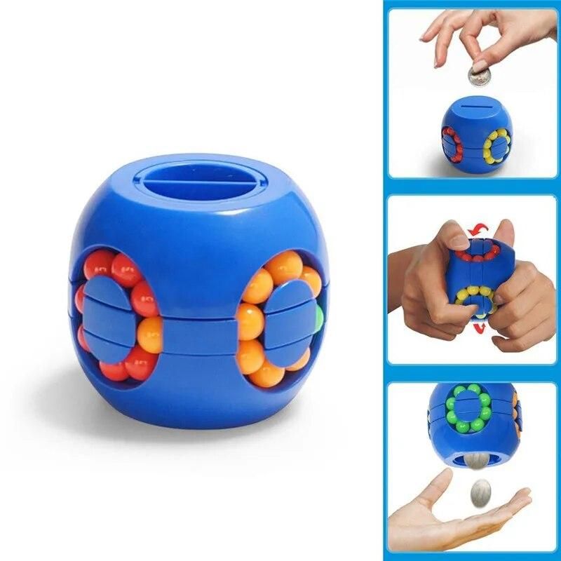 Colorful Magic Cube Little Magic Bean Rotating Cube Kids Stress Relief Toy For Adults kids Plastic 5-7 12-15 years Mini Cube