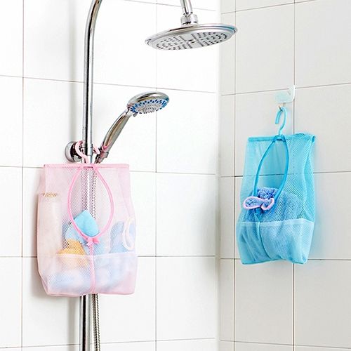 Kitchen Bathroom Underwear Socks Sundries Storage Hanging Multipurpose Mesh Bag-Blue