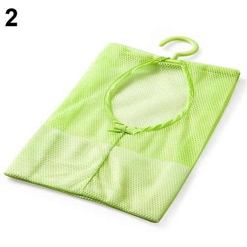 Kitchen Bathroom Underwear Socks Sundries Storage Hanging Multipurpose Mesh Bag-Blue