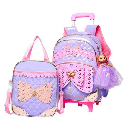 Trolley Schoolbag Set Luggage Wheeled Book Bags Backpack
