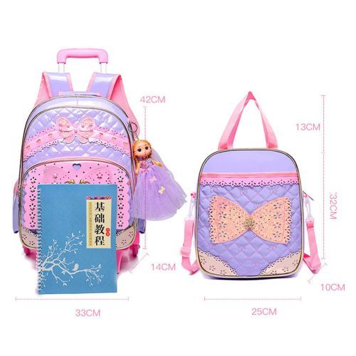 Trolley Schoolbag Set Luggage Wheeled Book Bags Backpack