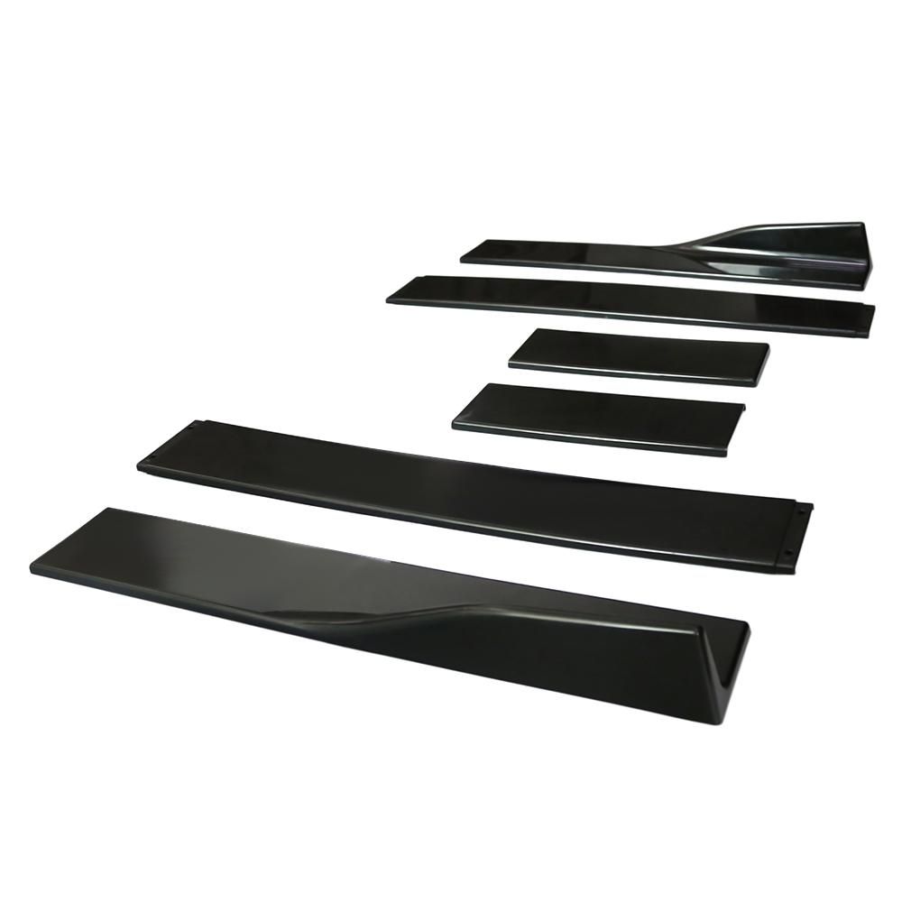Car Side Skirt Extensions Rocker 2M Universal Splitters Diffuser Lips Side Skirt Black