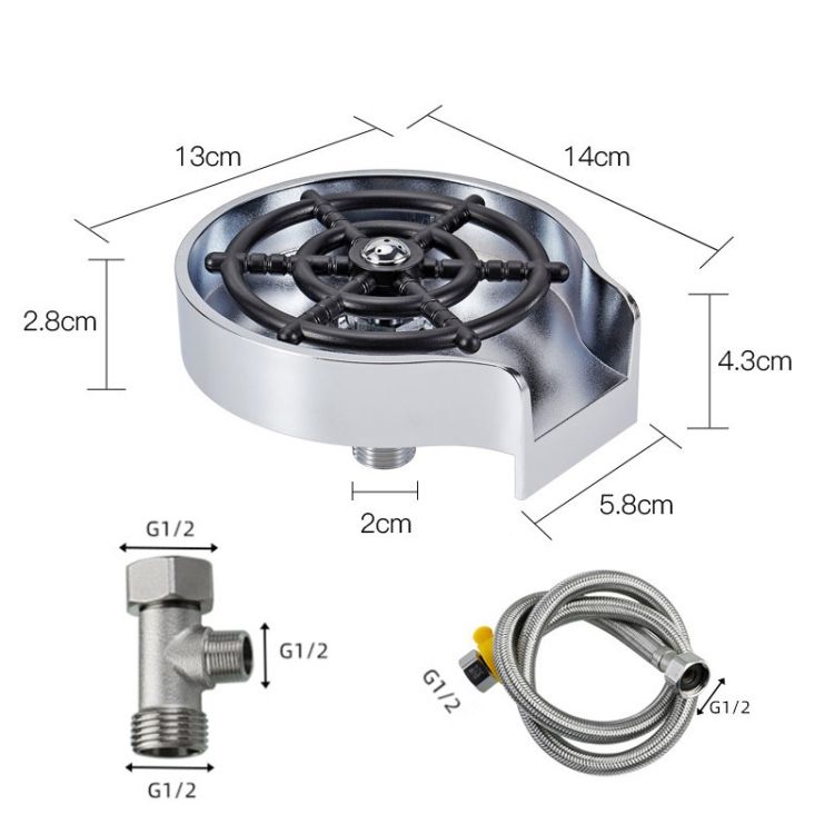 Spray Flusher Silver+Soft Hose+G1/2 Three-way