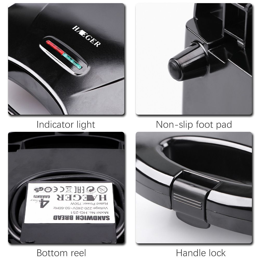 2 Portion Electric Sandwich Maker/Toaster With Smiling Face