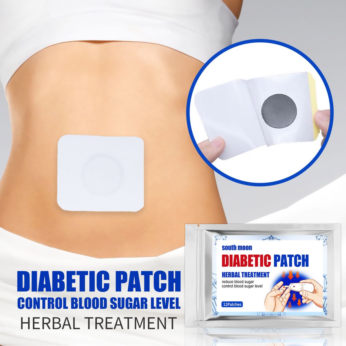 12Pcs Diabetic Patch Herbal Treatment Reduce Blood Sugar