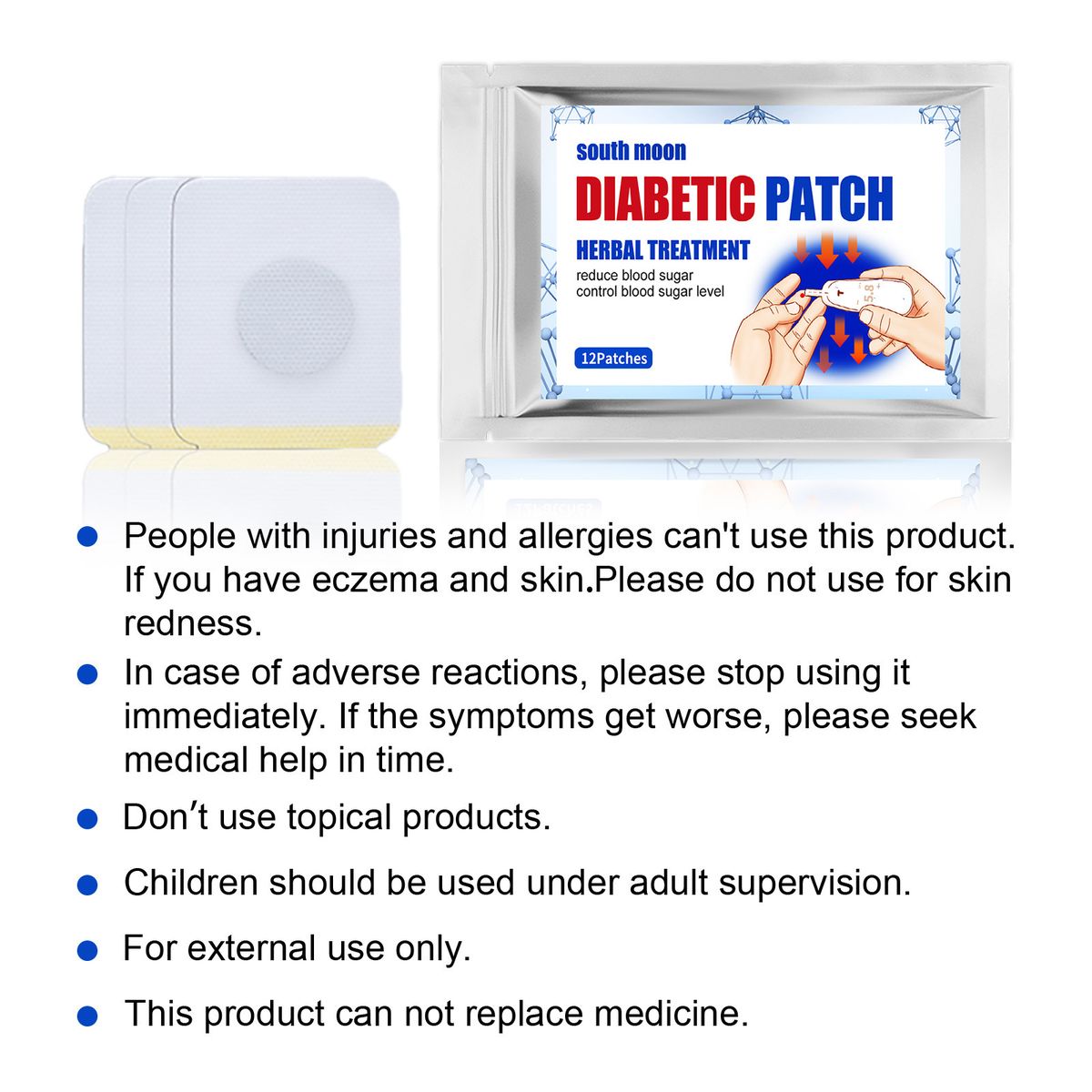 12Pcs Diabetic Patch Herbal Treatment Reduce Blood Sugar
