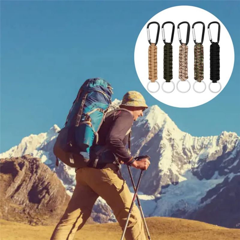 8Pcs Paracord Keychain with Carabiner 7 Cores Braided Lanyard Utility LanyardLanyard Utility Ring Hook