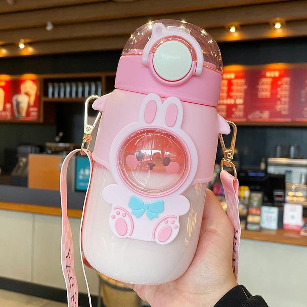 Water Tumbler Kawaii Children Straw Water Cup Pink