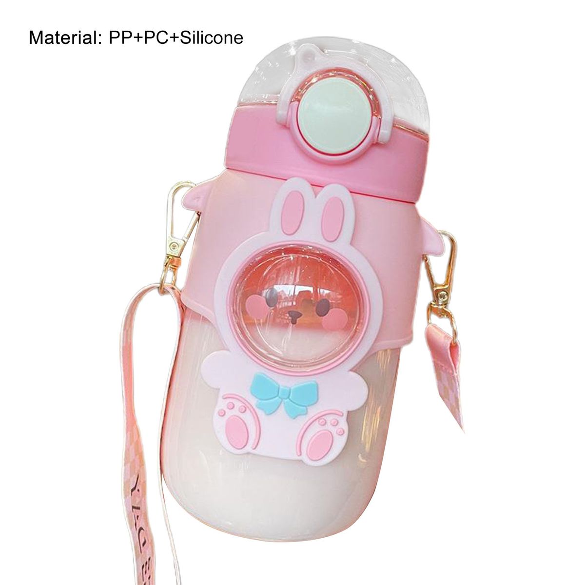 Water Tumbler Kawaii Children Straw Water Cup Pink