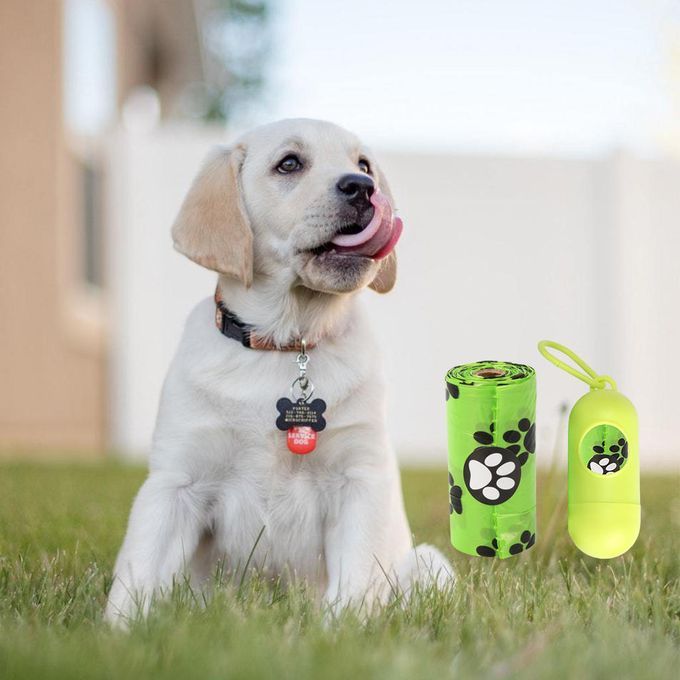 Unscented Doggy Waste Dog Poop Bags With Dispenser Pet Poo Bag 8 Rolls