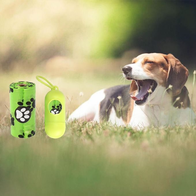 Unscented Doggy Waste Dog Poop Bags With Dispenser Pet Poo Bag 8 Rolls