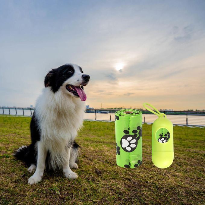 Unscented Doggy Waste Dog Poop Bags With Dispenser Pet Poo Bag 8 Rolls