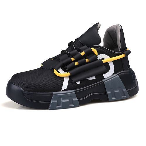 Mens Athletics Shoes Fashion Sports Lace-Up Sneakers Black