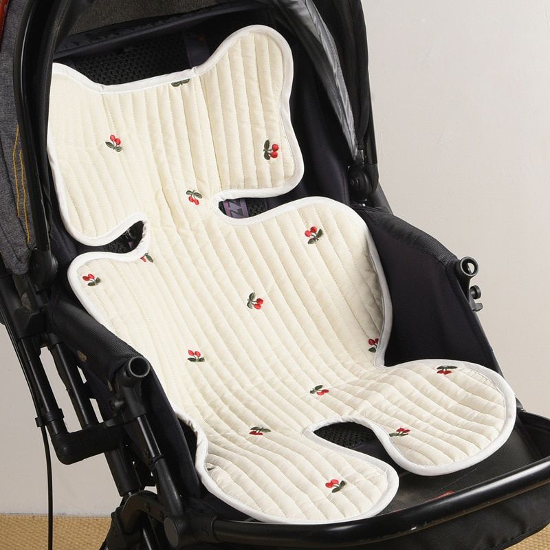 Coussin De Siege De Poussette Pour Bebe, Tapis De Doublure En Coton epais, Respirant, Accessoires De Landau Pour -ne Cherry Thin