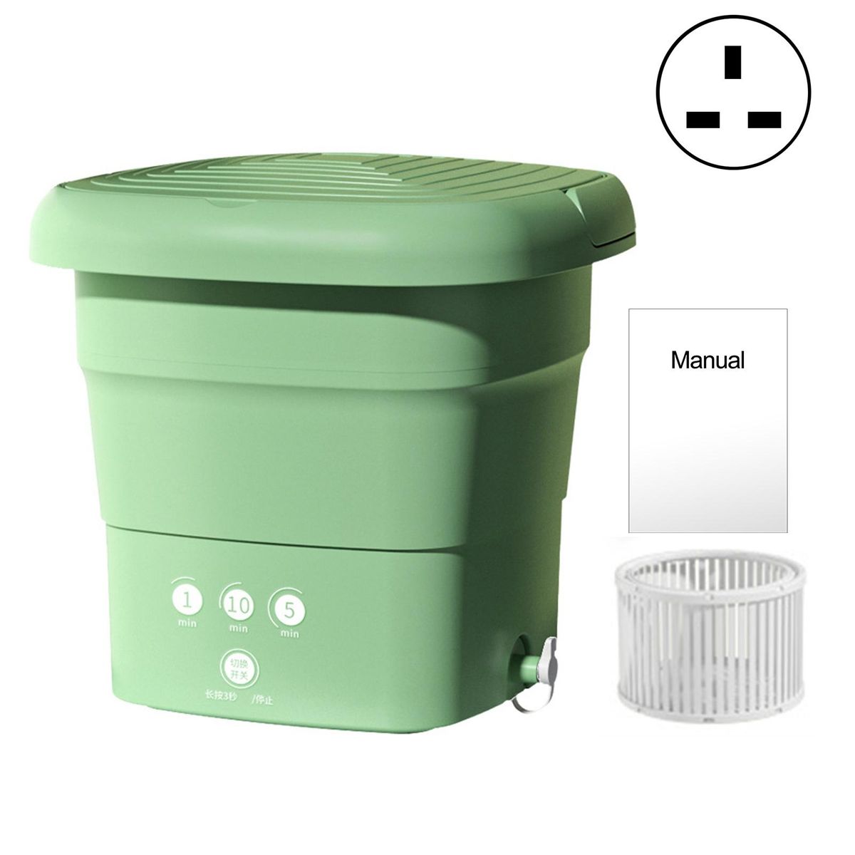 1 Set Baby Clothes Washer Folding Laundry Washer Portable Washing Machine Green