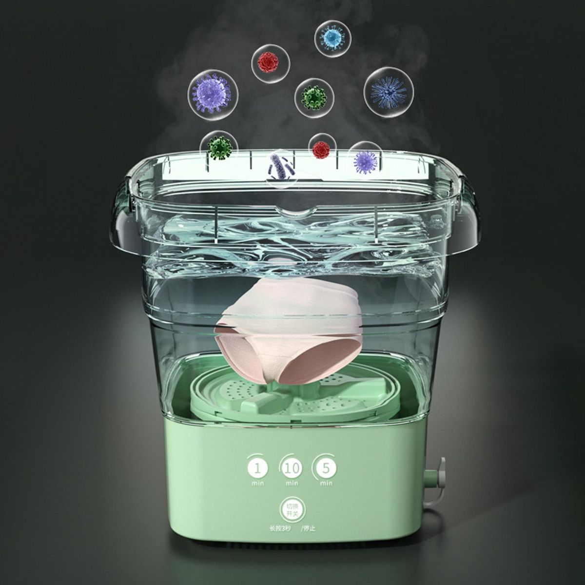1 Set Baby Clothes Washer Folding Laundry Washer Portable Washing Machine Green