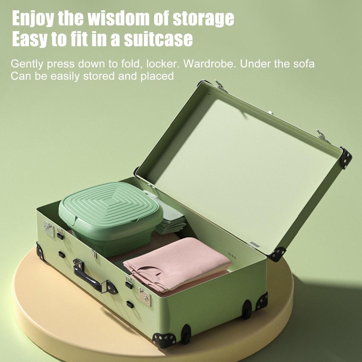 1 Set Baby Clothes Washer Folding Laundry Washer Portable Washing Machine Green