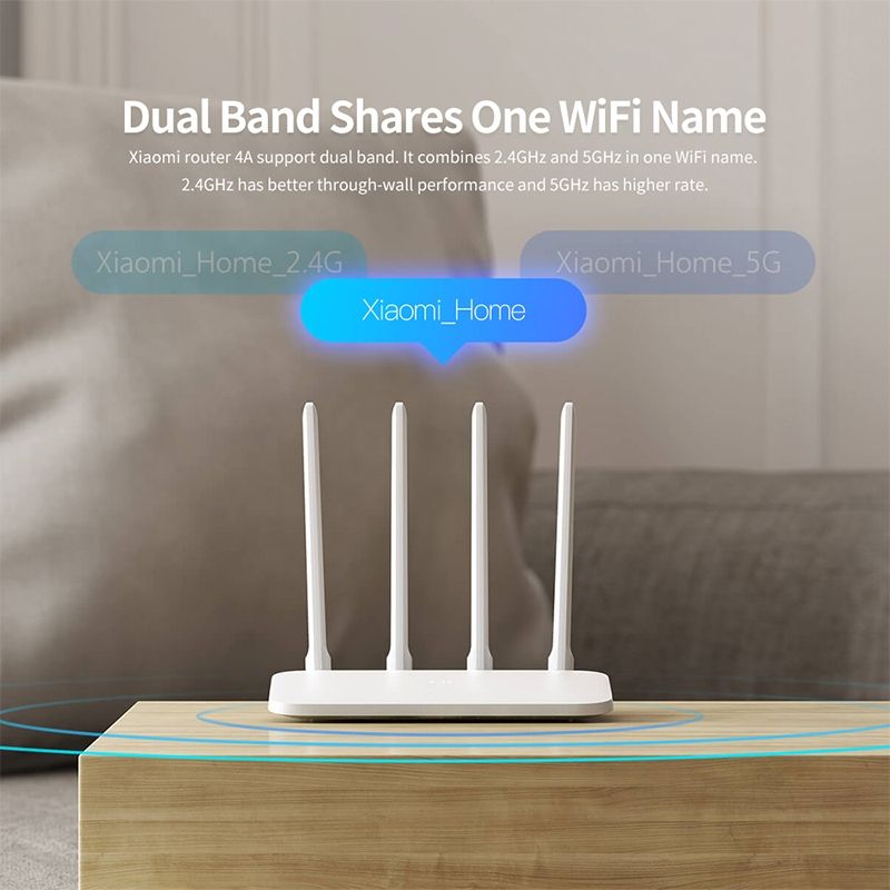 Xiaomi WiFi Router 4A Smart APP Control AC1200 1167Mbps 64MB 2.4GHz & 5GHz Wireless Router Repeater With 4 Antennas, Support Web & Android & IOS, US Plug