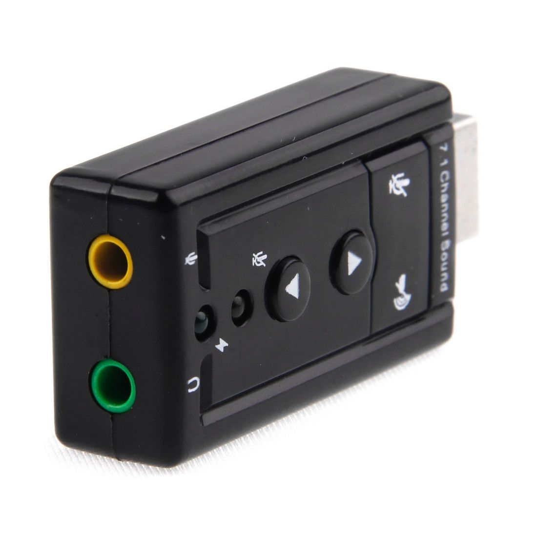 External USB 2.0 7.1 Channel 3D Virtual Audio Sound Card Adapter - Black