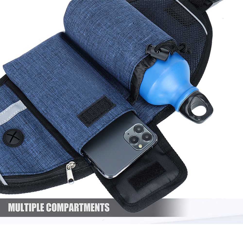 Hands Free Dog Running Waist Belt Bungee Dog Leash With Multi Pouches