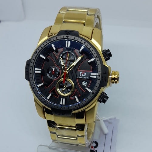 Chronograph Stainless Steel Golden With Black Dial