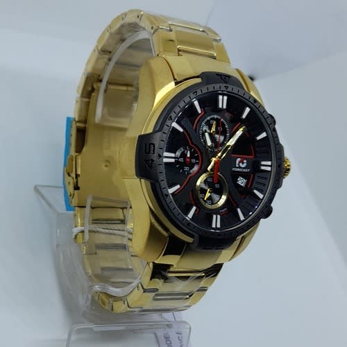 Chronograph Stainless Steel Golden With Black Dial