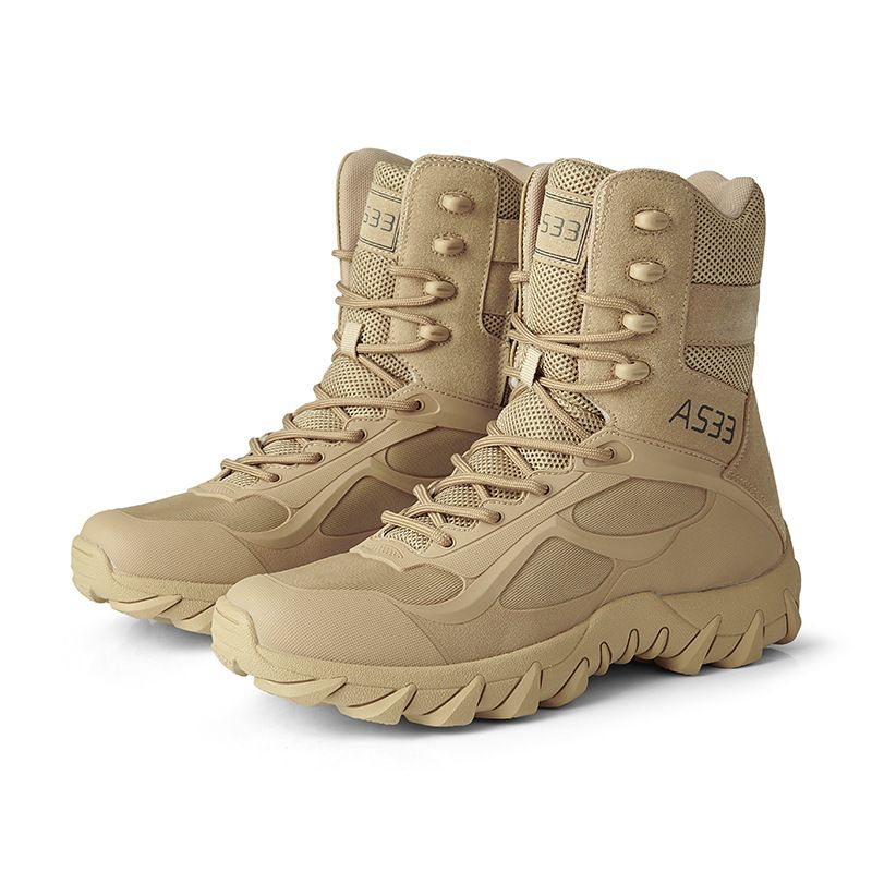 Men's Outdoor Ary Boot Men Special Force Tactical Boots Desert Combat Safety Shoes Male Hiking Shoe  Big Size  Boots-Black