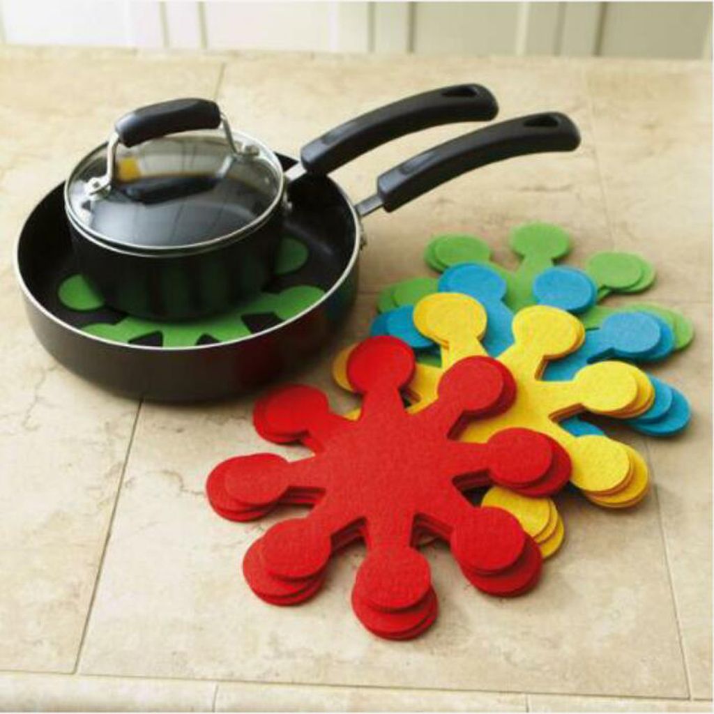 4 PCS Pot Holders  Heat Resistant  Insulation Pad Bowl Mat Coaster