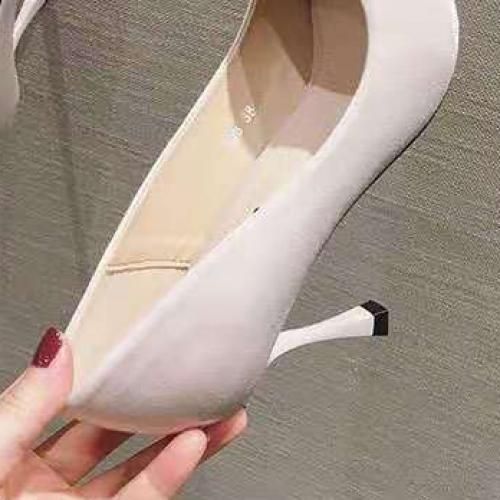 Ladies Classic Simple Pointed Comfortable High Heels-Light Pink