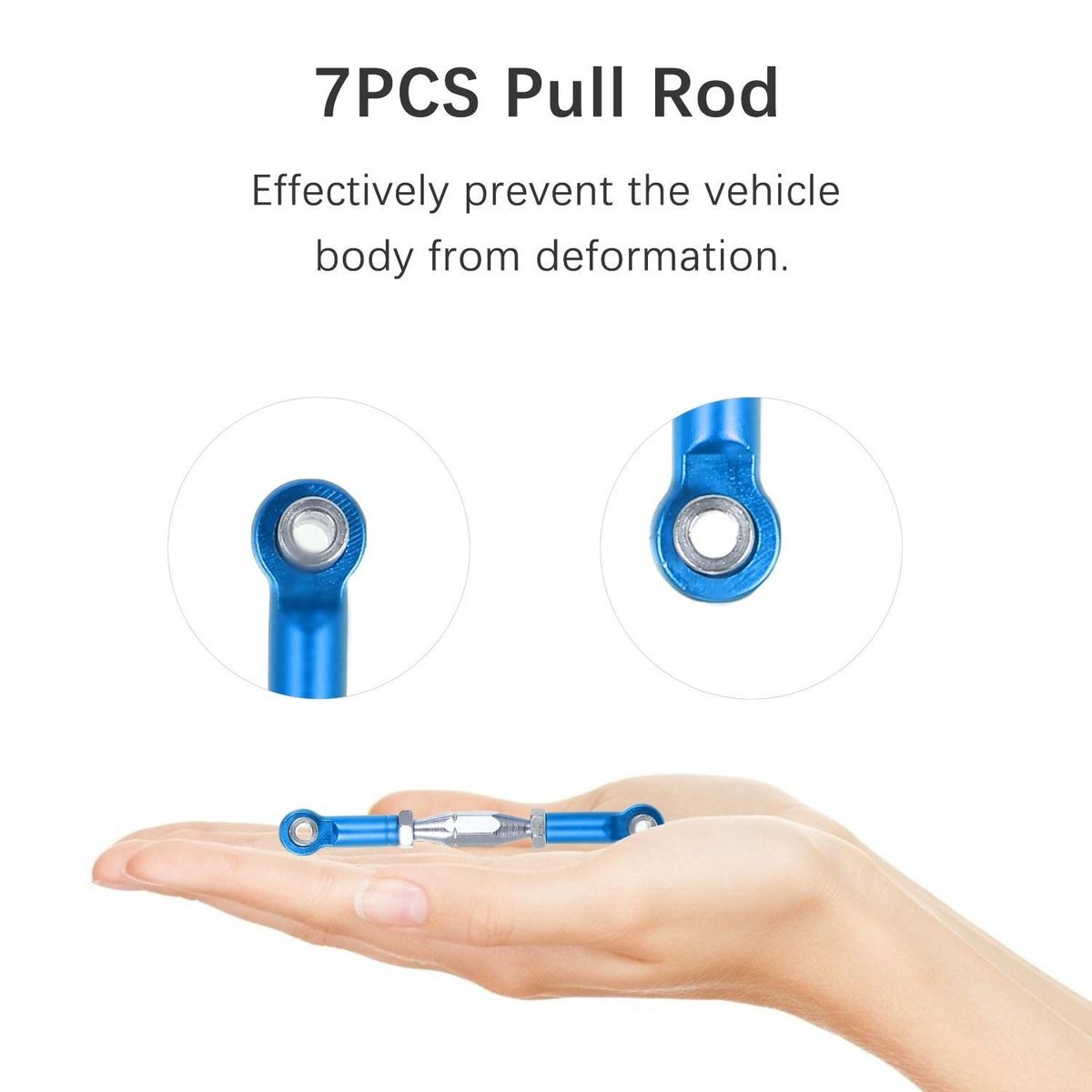 for WLtoys XKS 1/14 144001 RC Car 7pcs Steel Link Rods Pull Rods Aluminium Alloy Rod Ends RC Car Parts for RC Racing Car Buggy Off-road Car