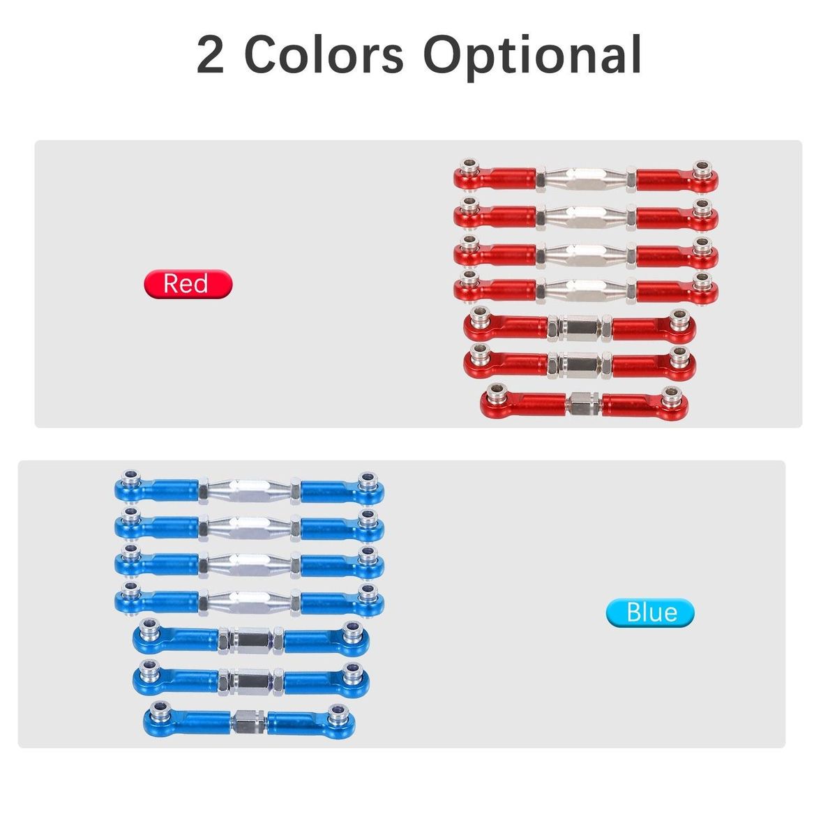 for WLtoys XKS 1/14 144001 RC Car 7pcs Steel Link Rods Pull Rods Aluminium Alloy Rod Ends RC Car Parts for RC Racing Car Buggy Off-road Car
