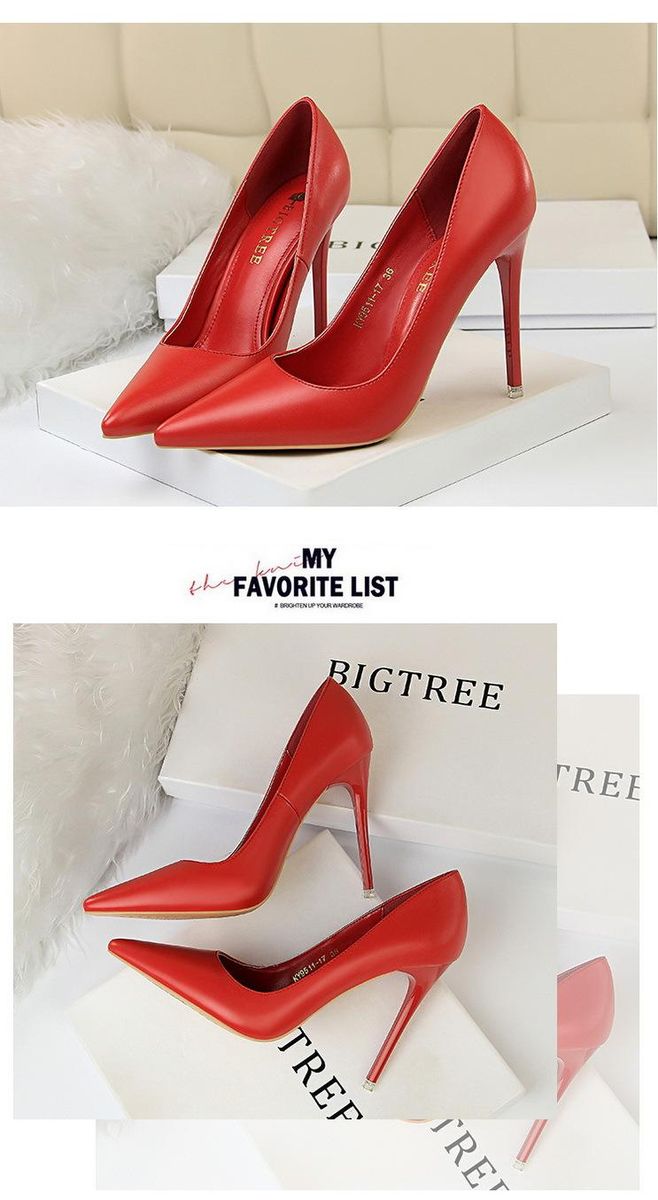 Women's high heels 7.5CM simple high heels Red