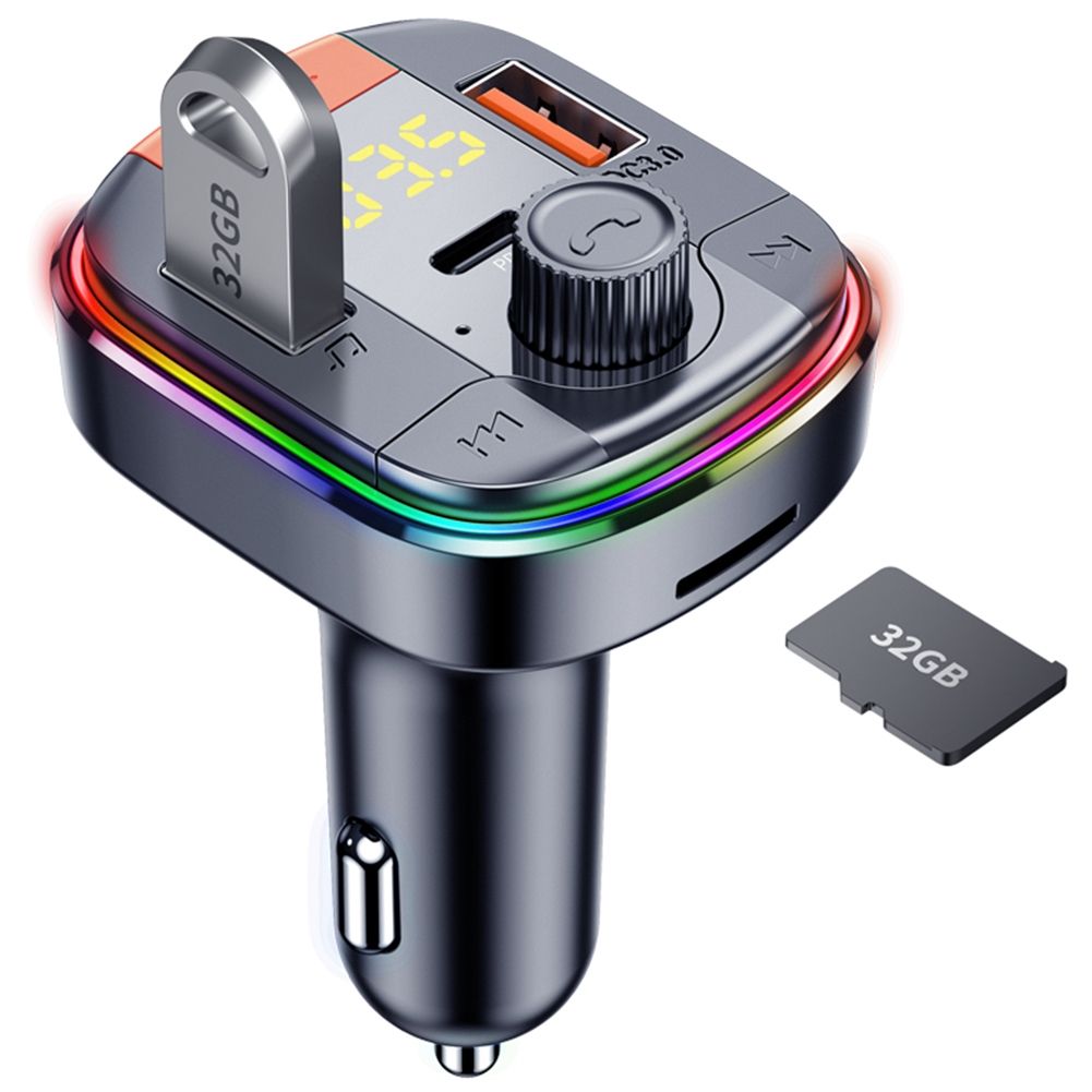 T832 Car Bluetooth FM Transmitt Er Colorful Light MP3 Player
