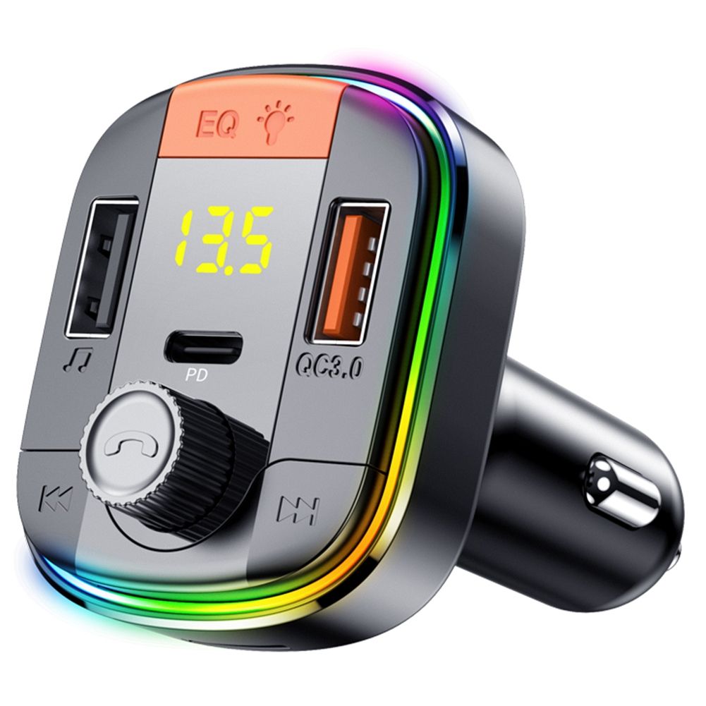 T832 Car Bluetooth FM Transmitt Er Colorful Light MP3 Player