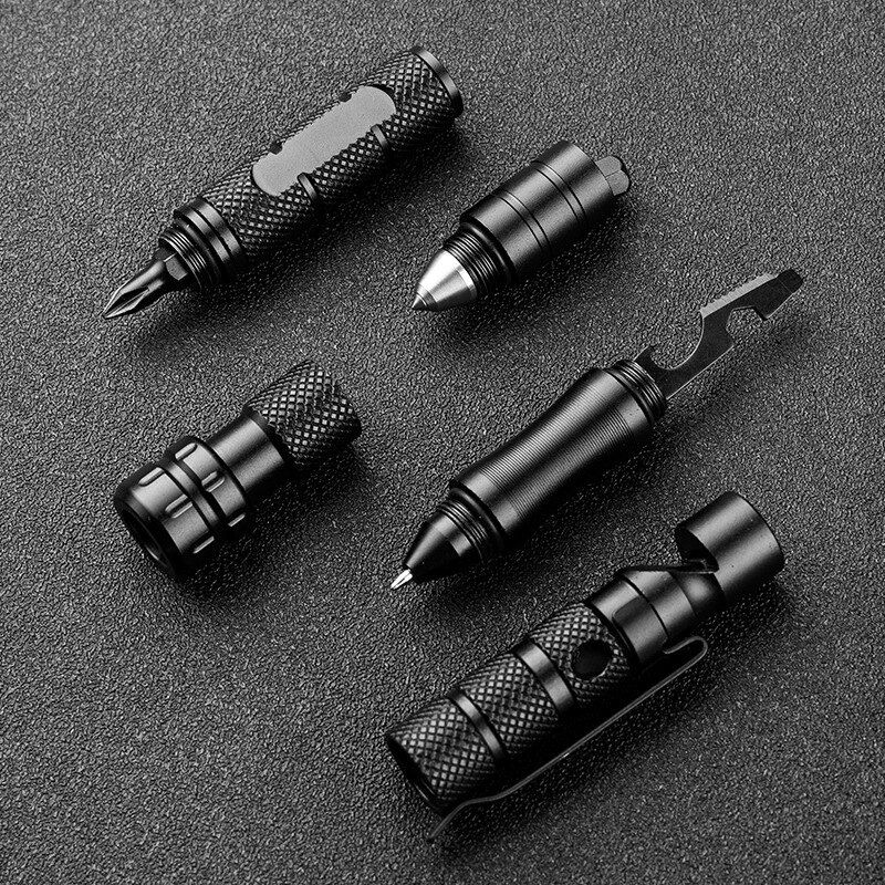 Multi-Function Self  Tactical Pen Handnner Whistle Screwdriver Window Breaker DIY Outdoor Survival EDC Tool Fun Gift