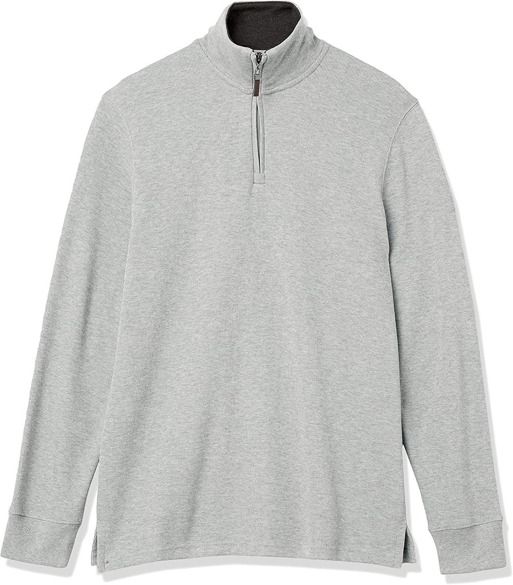 Essentials Men's Quarter-Zip French Rib Sweater