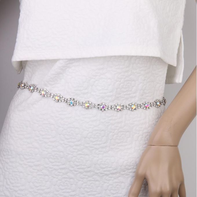 2x Golden Braided Alloy Waist Chain Belt For Woman Lady