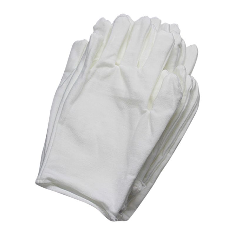 12 Pairs Cotton White Soft Gloves Costume Jewellery Work