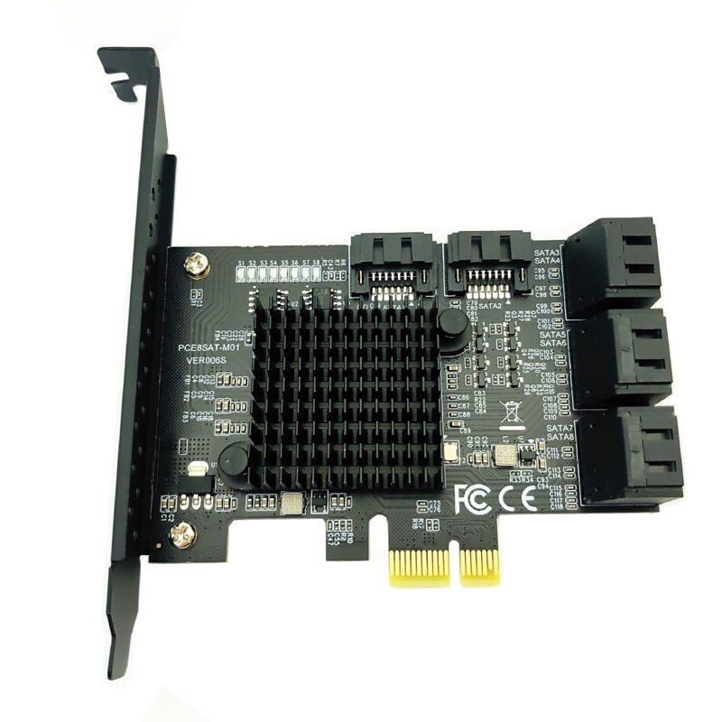 8 Port SATA 3 PCI Express Expansion Card PCI-E SATA Controller PCIE 1X To SATA Card SATA3.0 6Gb
