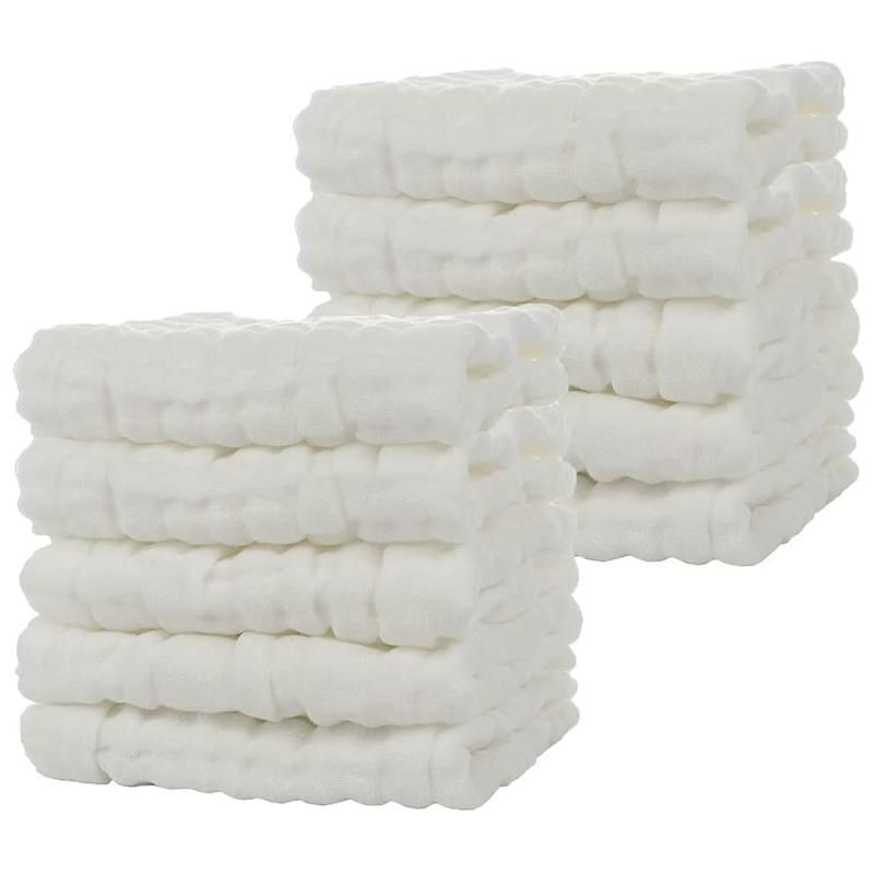 Baby Muslin Bath Towels, 10 Pack Cotton Baby Face