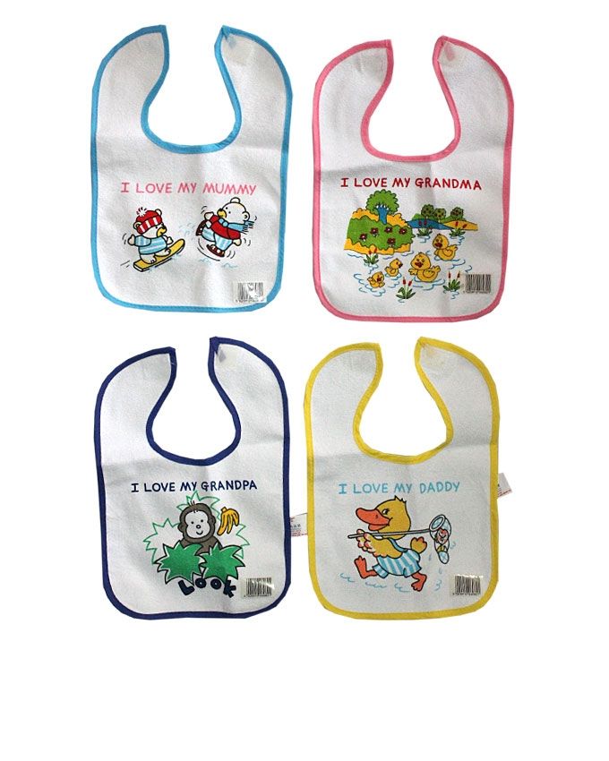 4 Assorted Love Grannies And Parents Baby Bibs