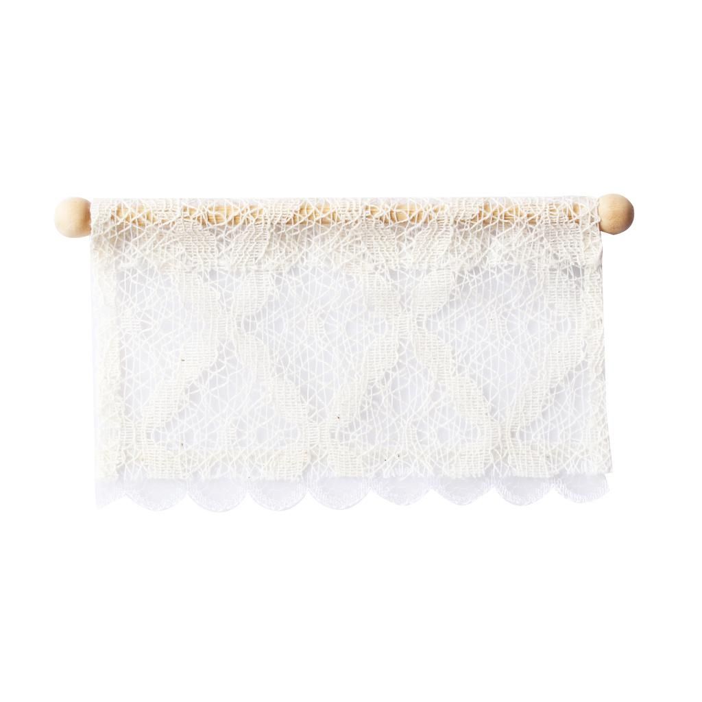 Short 1/12 Dollhouse Miniature Lace Curtain / Curtain With
