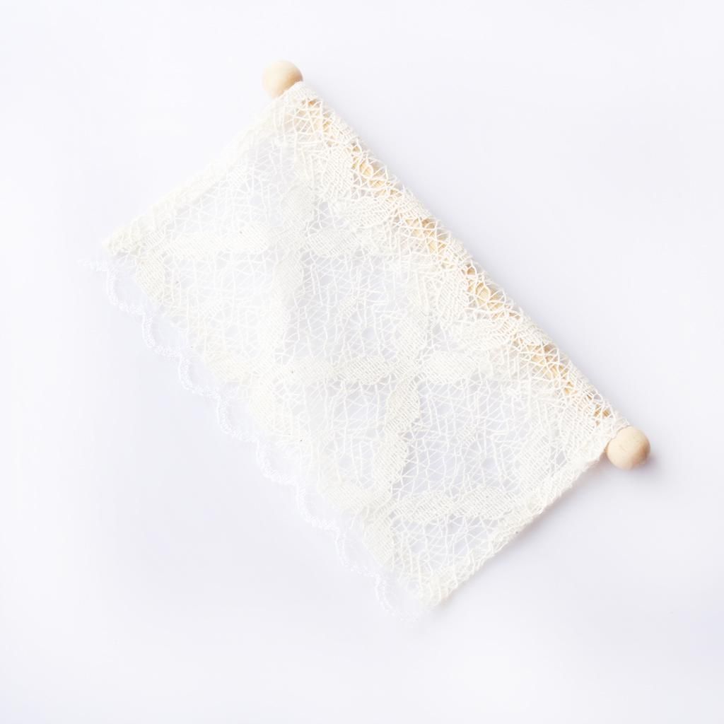 Short 1/12 Dollhouse Miniature Lace Curtain / Curtain With
