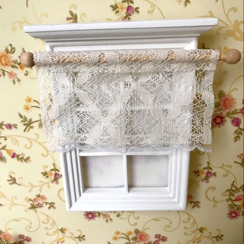 Short 1/12 Dollhouse Miniature Lace Curtain / Curtain With