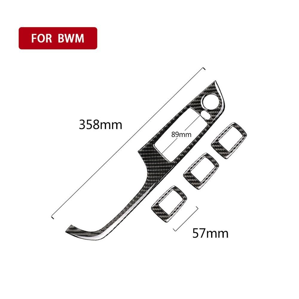 Carbon Fiber Window Lifter Switch Buttons Decorative Frame Cover Trim Interior Molding Sticker for BMW E90 E92 E93 3series 2005-2012